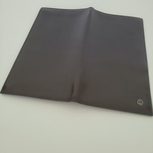 Dunhill Designer Checkbook Card Slim Bill Holder Wallet Brown Bifold Leather Vtg - Picture 9 of 10